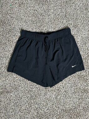 Women's Training Shorts: Nike Dri-FIT Black Athletic Running Shorts SIZE L